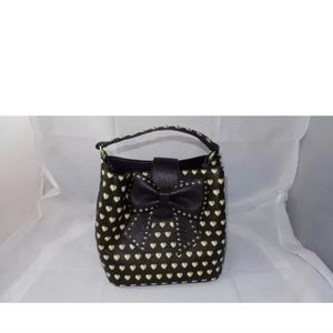 Betsy Johnson Bucktet tote hopeless romantic Black Bow Hangbag
